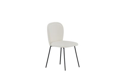 Luxusbetten24 Carli Esszimmerstuhl 2er Set Hellbeige mit Metallgestell