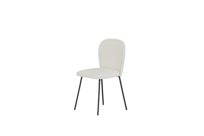 Luxusbetten24 Carli Esszimmerstuhl 2er Set Hellbeige mit Metallgestell