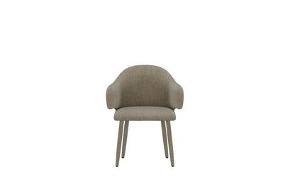 Luxusbetten24 Jubi 2er Set Esszimmerstuhl Stoffbezogene Metallbeine Beige