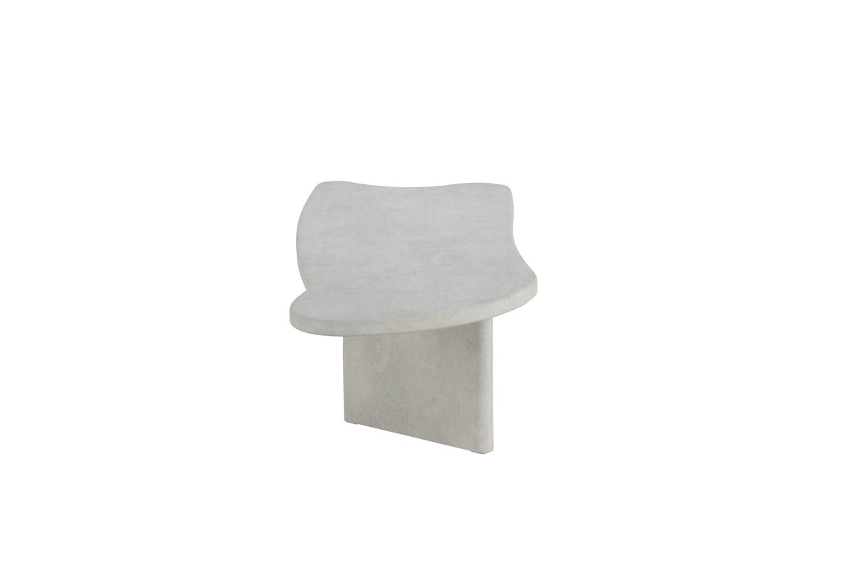 Luxusbetten24 Adam Couchtisch Betonoptik Hellgrau, asymmetrisches Design Modern