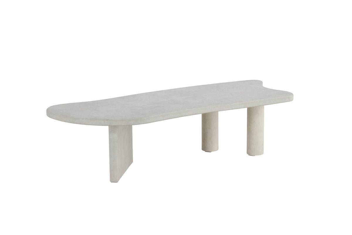 Luxusbetten24 Adam Couchtisch Betonoptik Hellgrau, asymmetrisches Design Modern