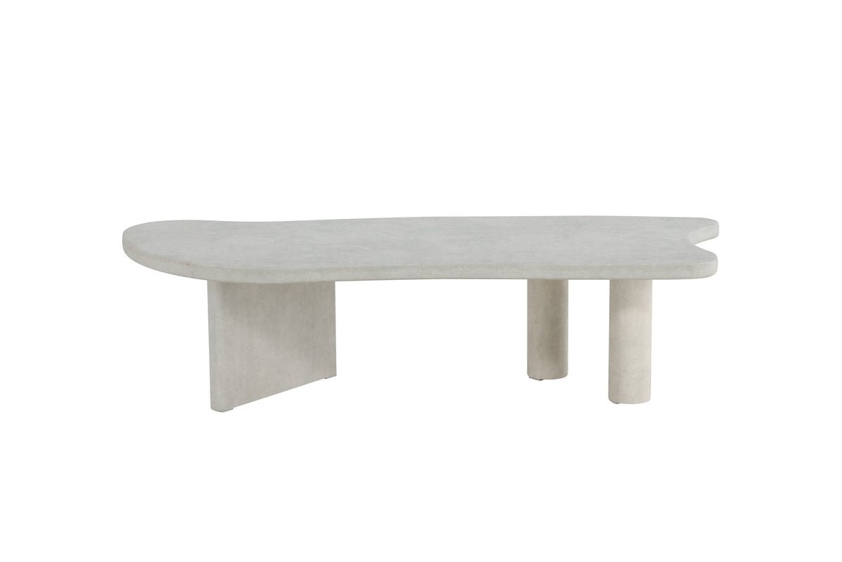 Luxusbetten24 Adam Couchtisch Betonoptik Hellgrau, asymmetrisches Design Modern
