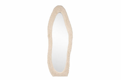 Luxusbetten24 Spiegel Rachel Beige Kunstfellrahmen Wandspiegel Modern Dekor