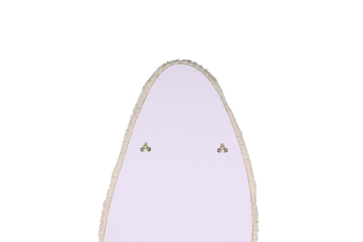 Luxusbetten24 Spiegel Rachel Beige Kunstfellrahmen Wandspiegel Modern Dekor