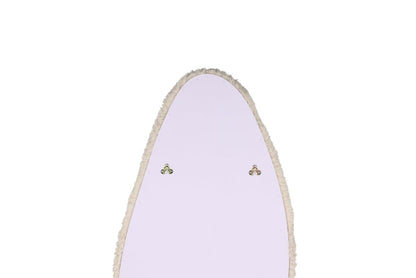Luxusbetten24 Spiegel Rachel Beige Kunstfellrahmen Wandspiegel Modern Dekor