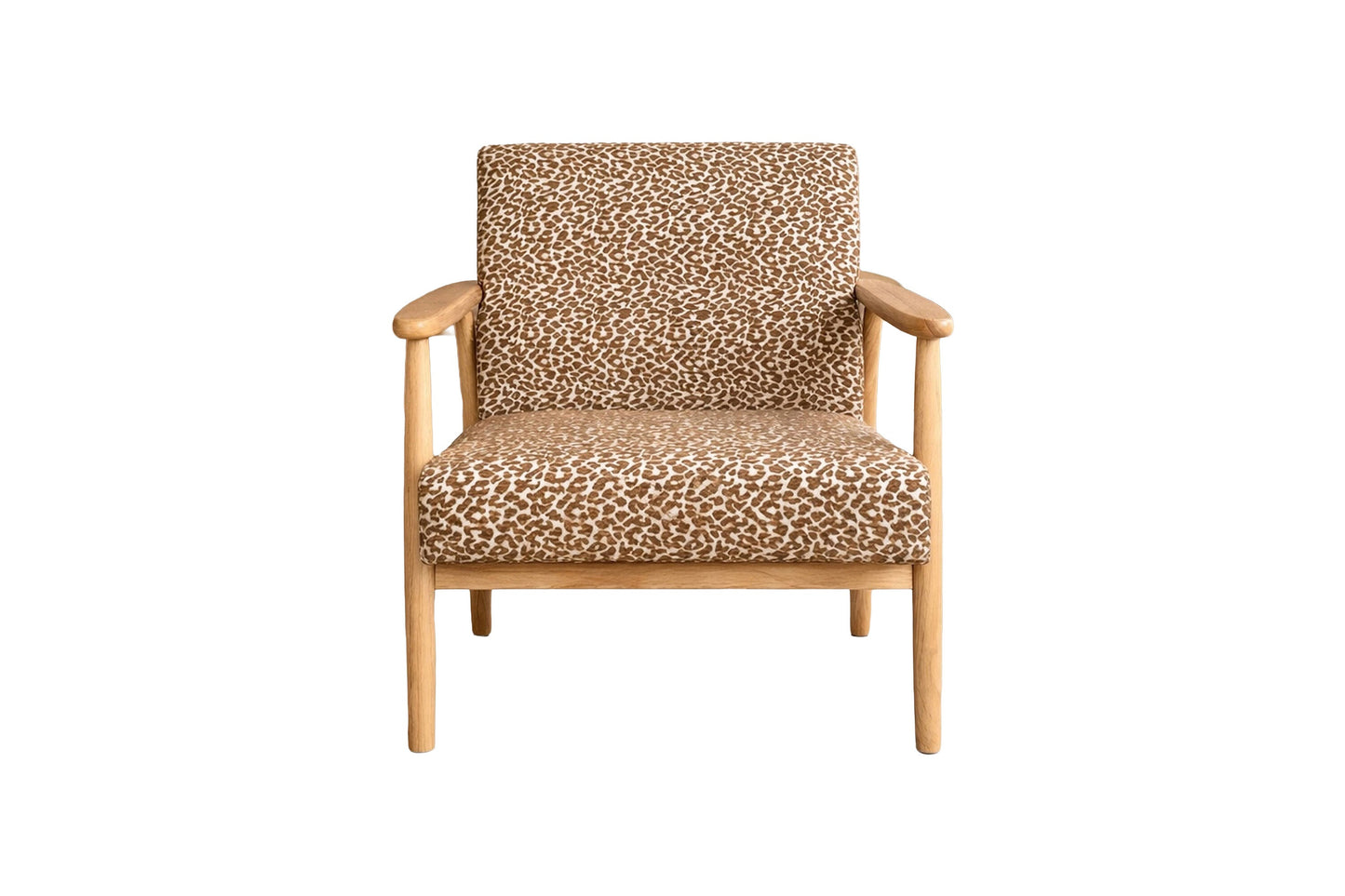 Luxusbetten24 Lareen Sessel aus Gummiholz mit Design-Bezug Gemustert