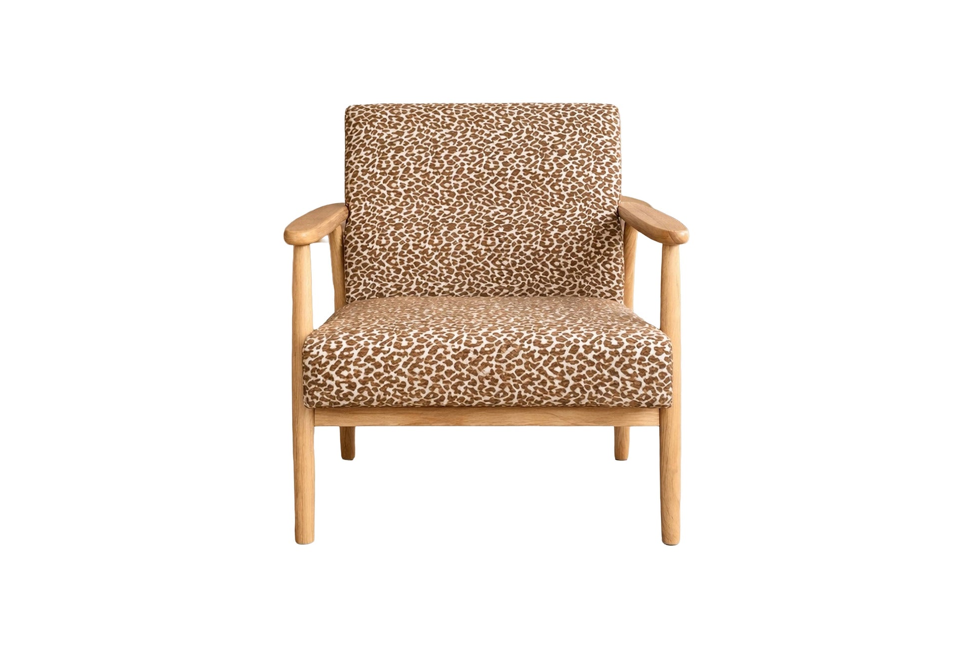 Luxusbetten24 Lareen Sessel aus Gummiholz mit Design-Bezug Gemustert