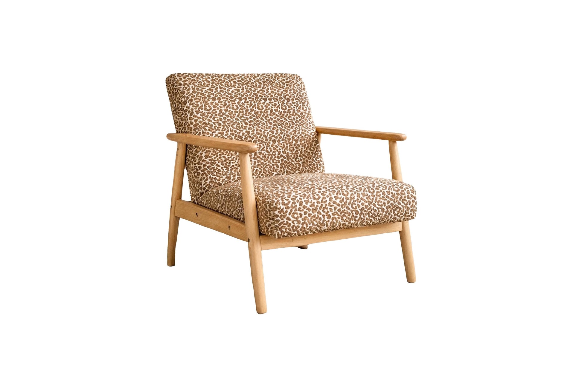 Luxusbetten24 Lareen Sessel aus Gummiholz mit Design-Bezug Gemustert