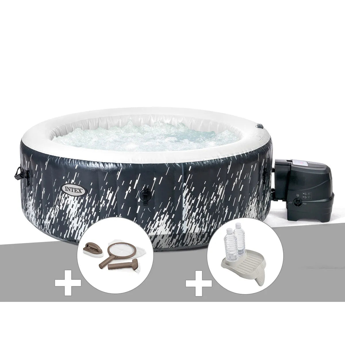 Kit Spa Gonflable Intex PureSpa Galaxie Rond Bulles 4 Places MKR00014316502