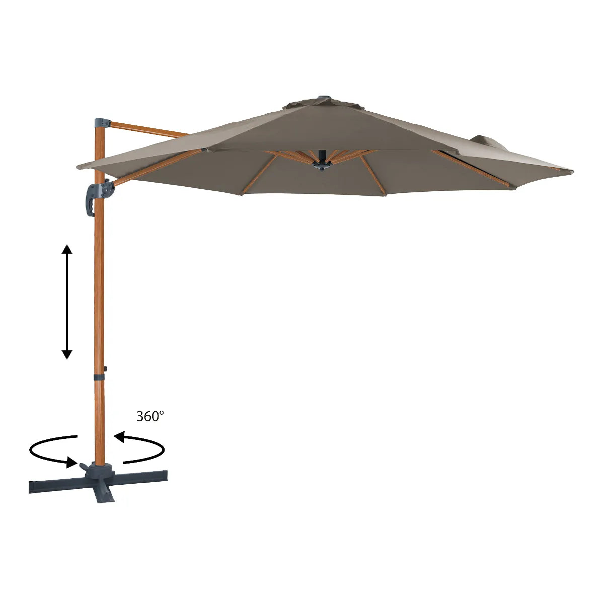 Axi House Marisol Parasol Desplegable Rectangular Taupe 300cm