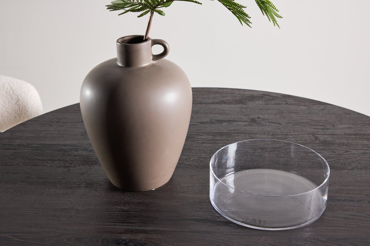 Esstisch Agesta, runder Tisch mit Hellgrauer, Mokka- Oder Schwarzer Tischplatte