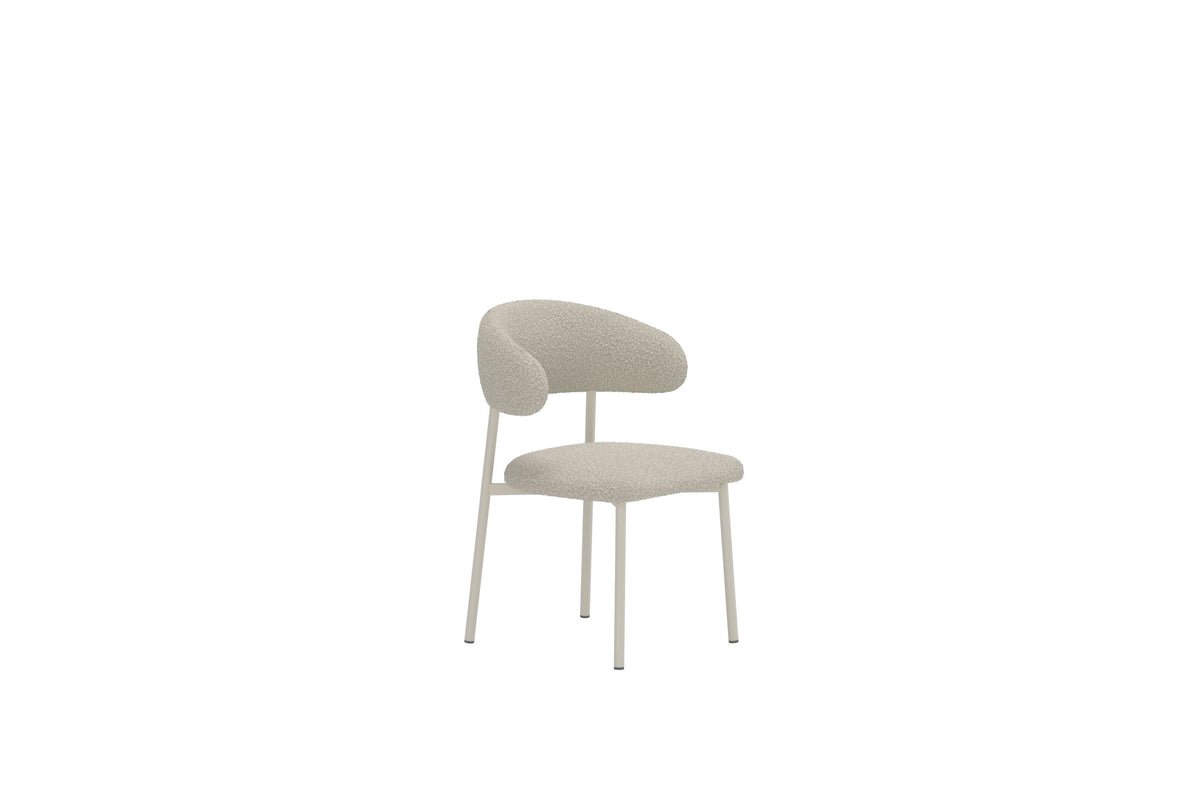Luxusbetten24 Fernand 2er Set Esszimmerstuhl Beige Stahlgestell Modell