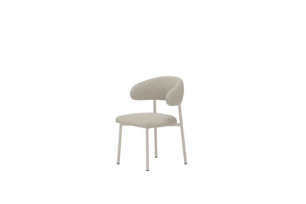 Luxusbetten24 Fernand 2er Set Esszimmerstuhl Beige Stahlgestell Modell
