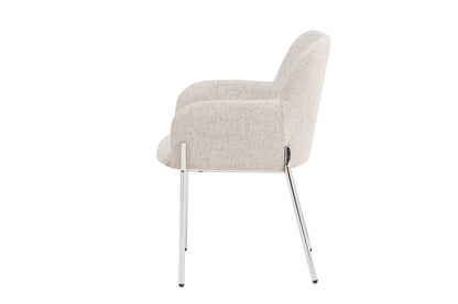 Luxusbetten24 Helora Stuhl Beige Polyester-Leinen