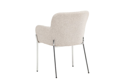 Luxusbetten24 Helora Stuhl Beige Polyester-Leinen