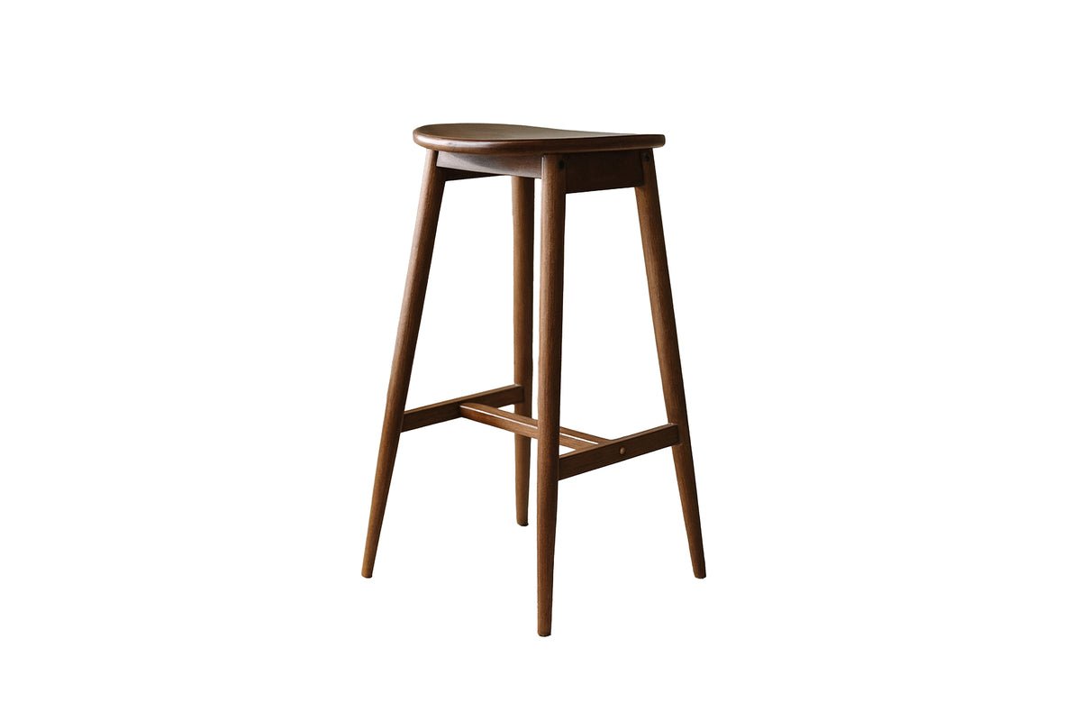 Luxusbetten24 Barhocker Rafaela – Mocca Gummibaumholz, Eleganter Sitz für Zuhause