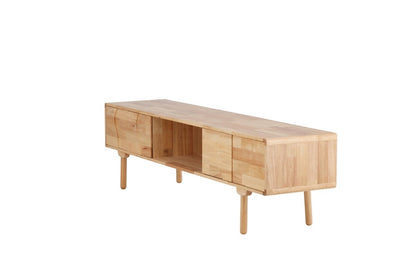 Luxusbetten24 Janice Sideboard aus Gummibaumholz, Natur 200 cm