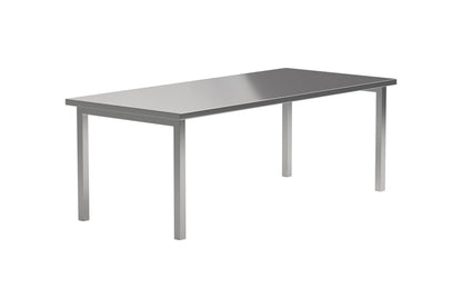 Esstisch Luan - in Silber mit Edelstahl-Oberfläche