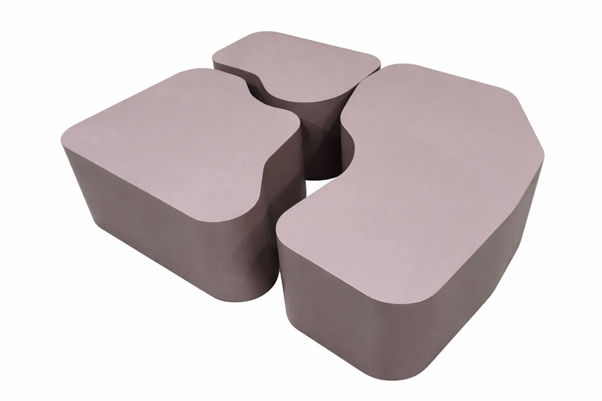 Luxusbetten24 Estaro Couchtisch 3‑teiliges Set Braun