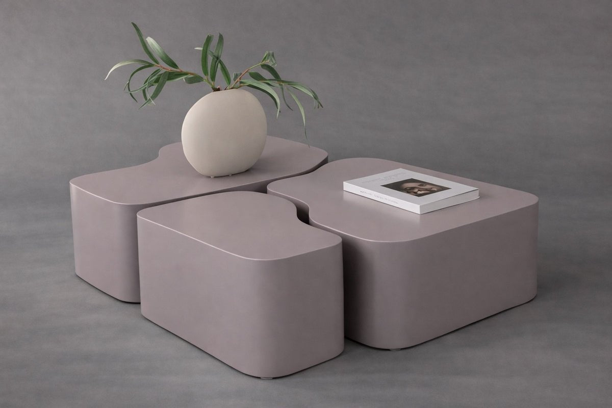Luxusbetten24 Estaro Couchtisch 3‑teiliges Set Braun