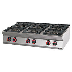 Casselin Cocina de Gas Acero Inoxidable 6 Quemadores
