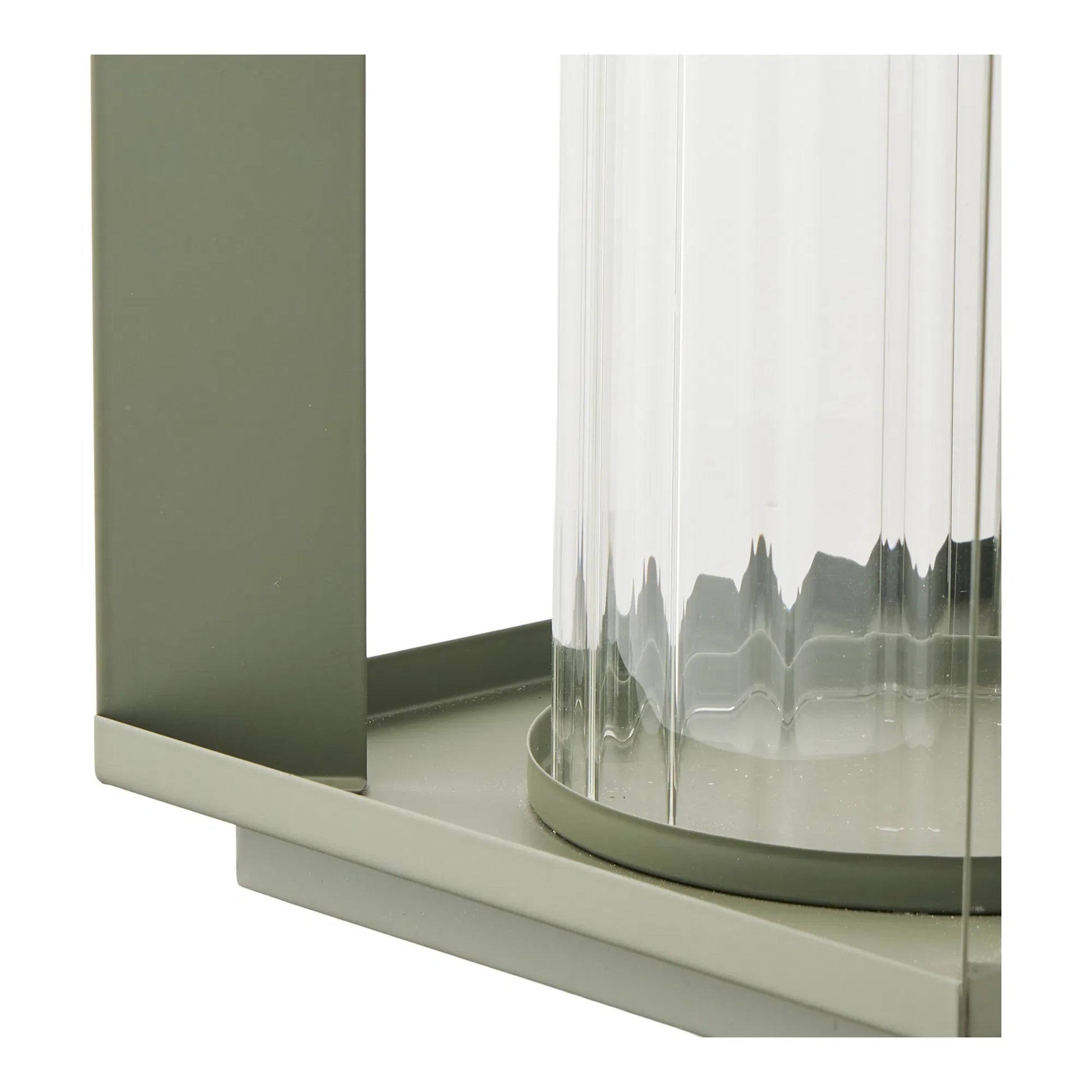 Luxusbetten24 Eirnova Kerzenlaterne aus Metall und Glas, grün