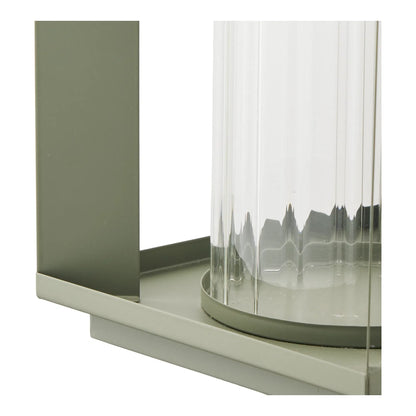 Luxusbetten24 Eirnova Kerzenlaterne aus Metall und Glas, grün