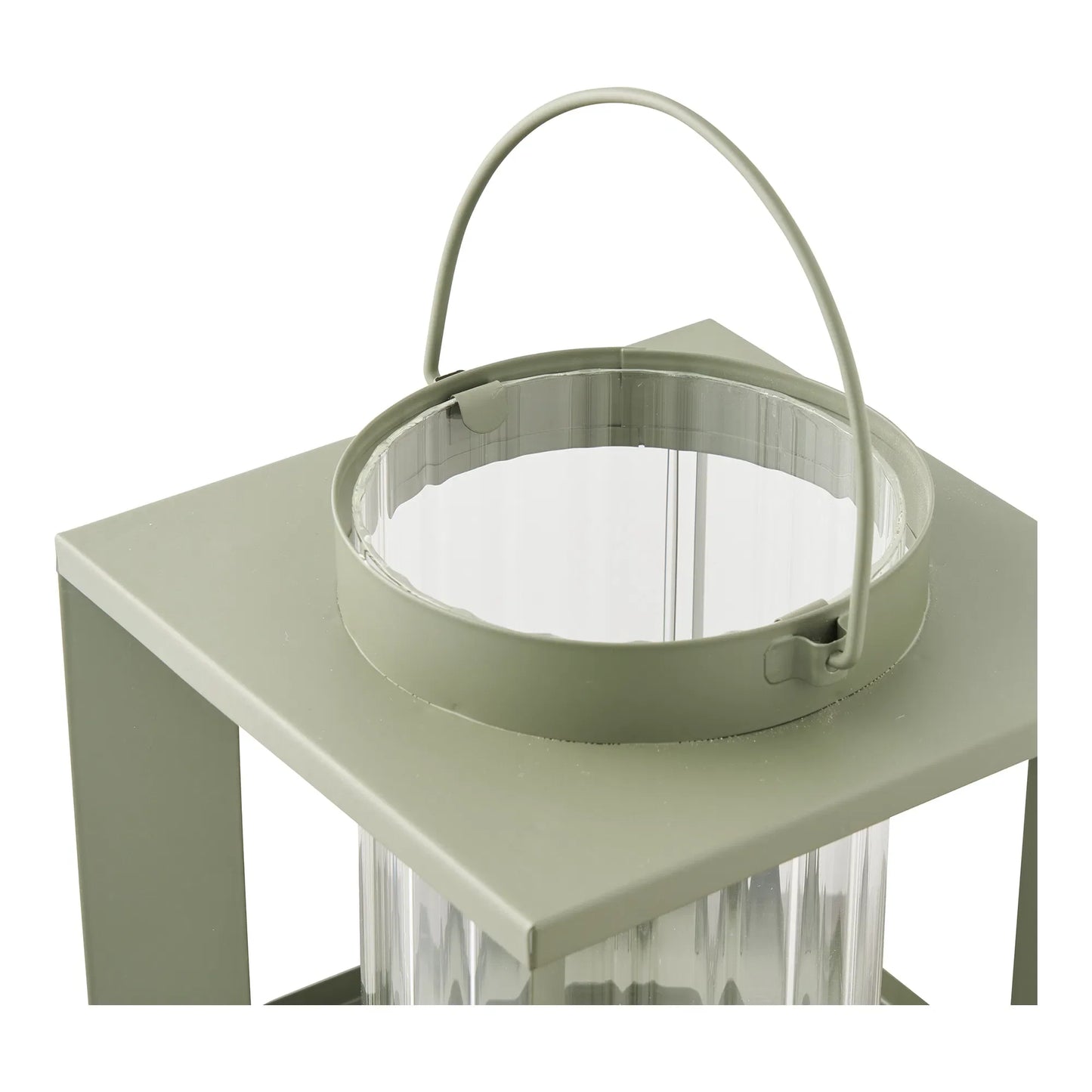 Luxusbetten24 Eirnova Kerzenlaterne aus Metall und Glas, grün