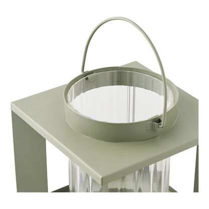 Luxusbetten24 Eirnova Kerzenlaterne aus Metall und Glas, grün