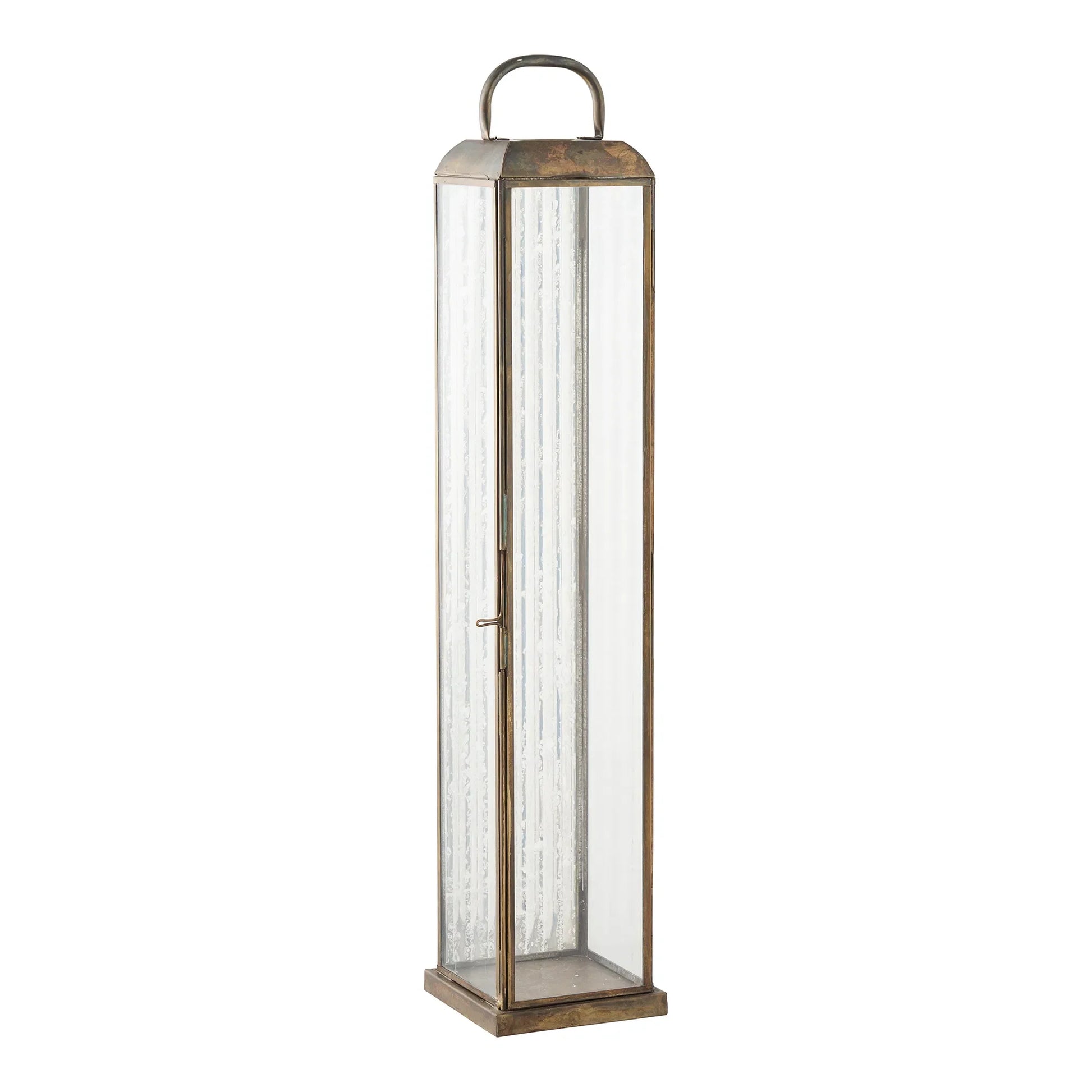 Luxusbetten24 Solmera Gartenkerzenlaterne Metall Glas Bronze für Außen