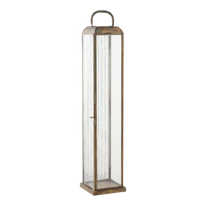 Luxusbetten24 Solmera Gartenkerzenlaterne Metall Glas Bronze für Außen