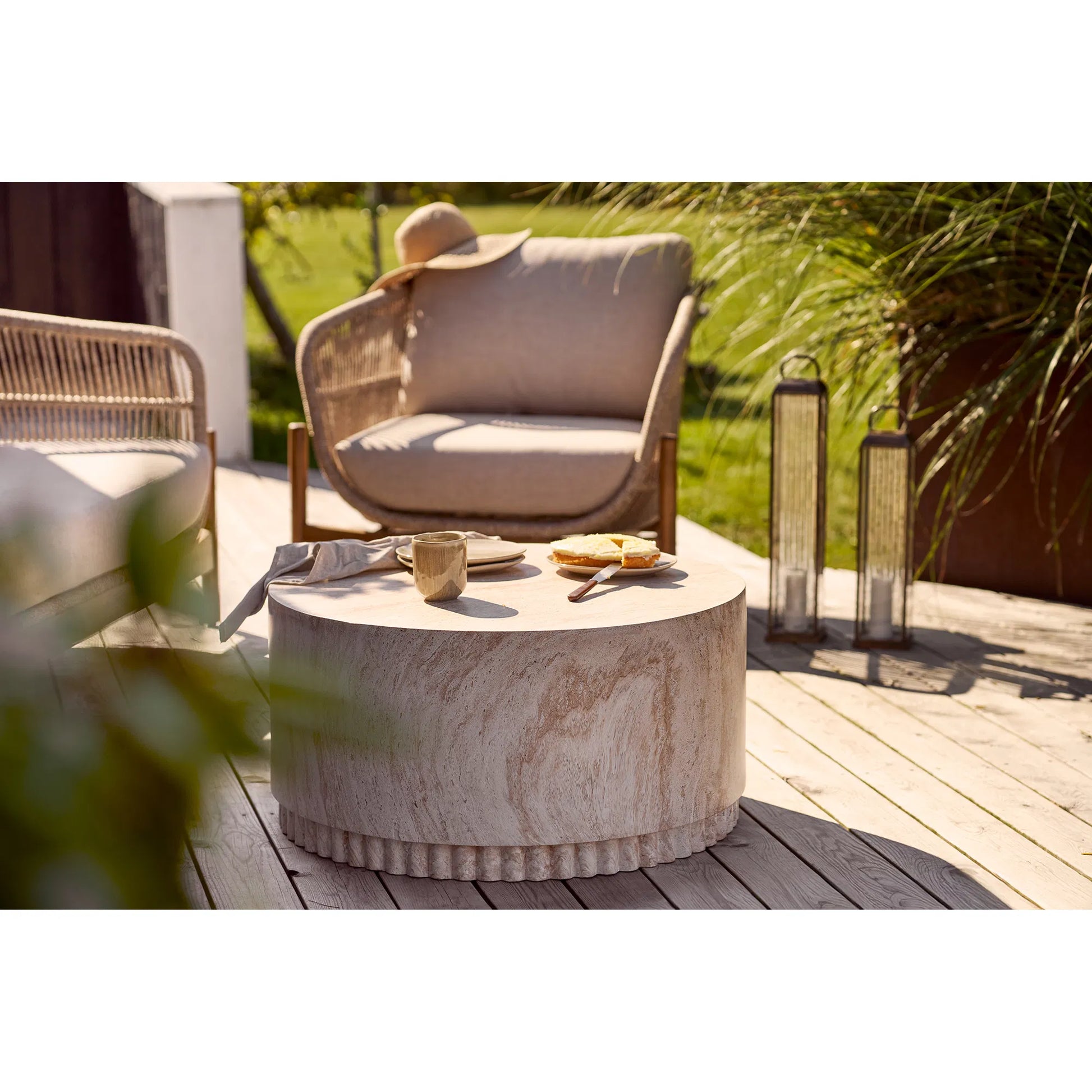 Luxusbetten24 Solmera Gartenkerzenlaterne Metall Glas Bronze für Außen