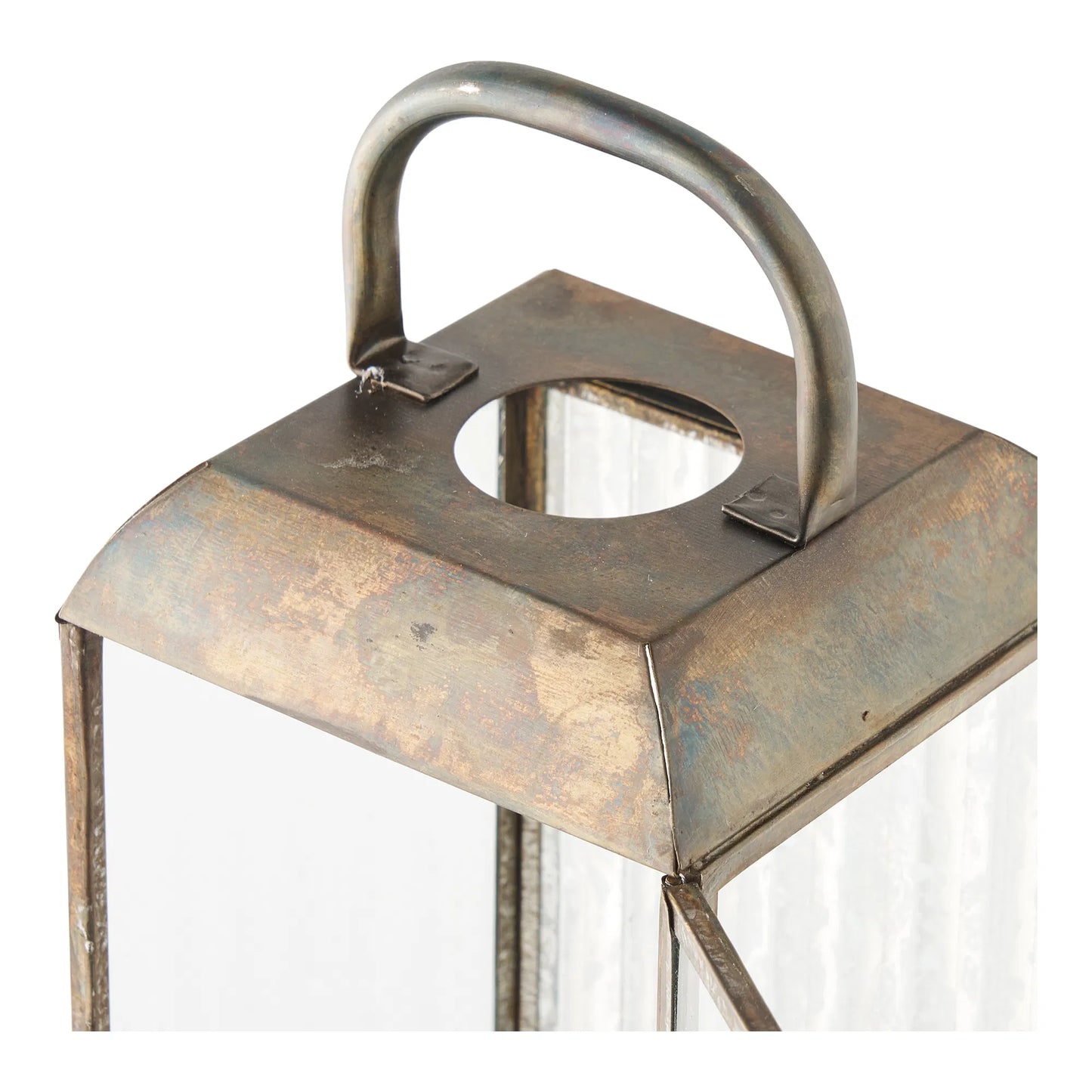 Luxusbetten24 Solmera Gartenkerzenlaterne Metall Glas Bronze für Außen