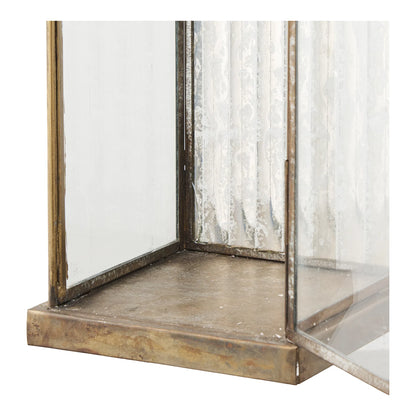 Luxusbetten24 Solmera Gartenkerzenlaterne Metall Glas Bronze für Außen
