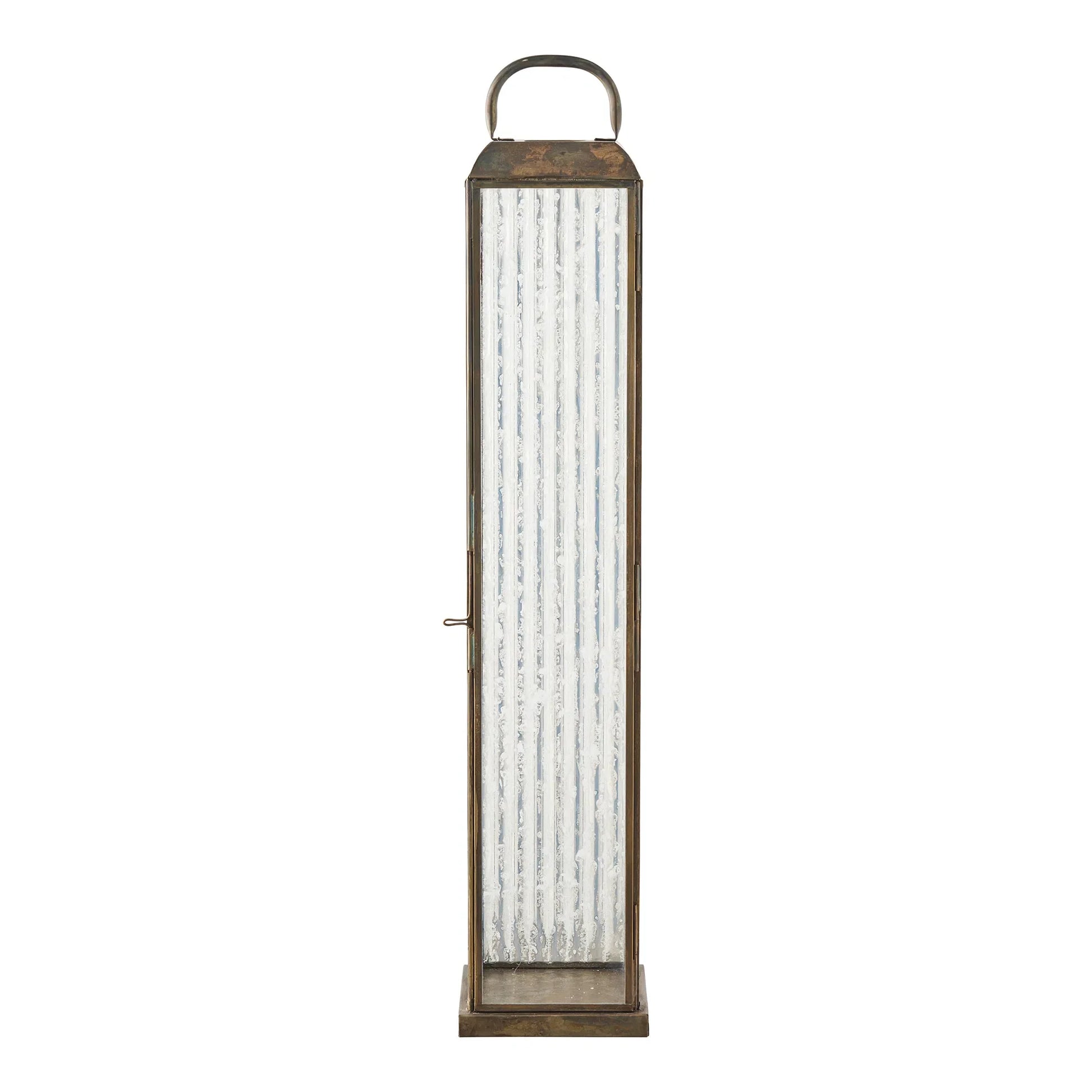 Luxusbetten24 Solmera Gartenkerzenlaterne Metall Glas Bronze für Außen