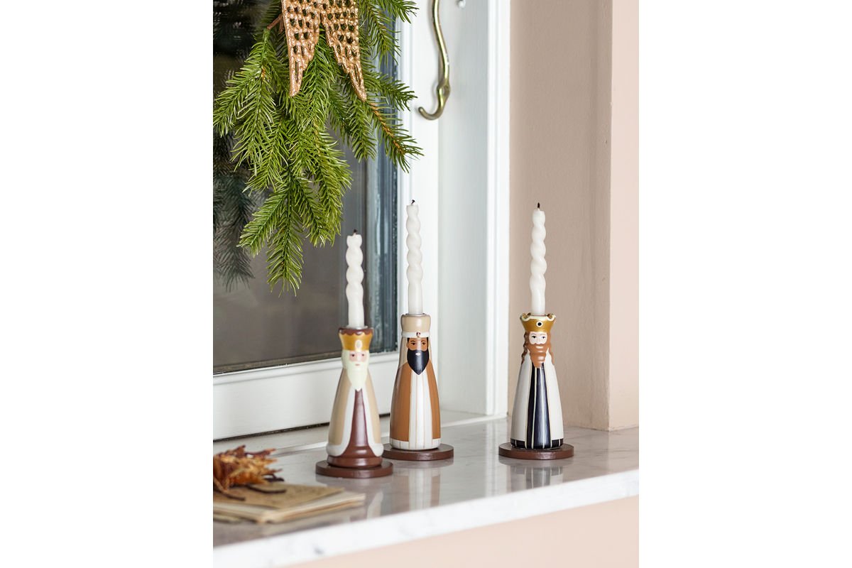 Luxusbetten24 Ylva Kerzenhalter-Set FSC®-Buchenholz 3er-Set