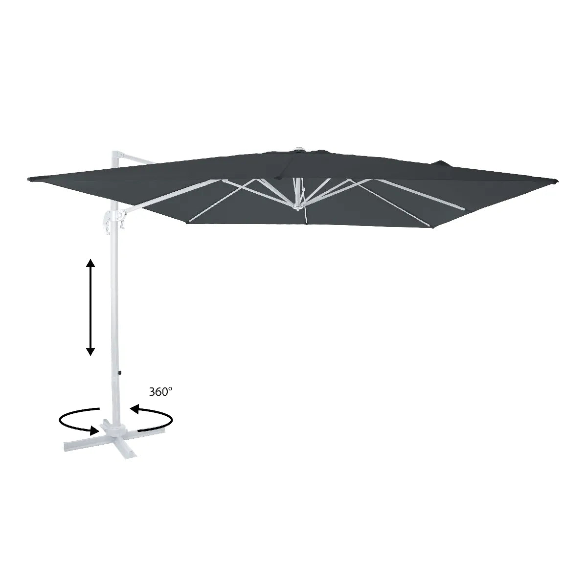 Axi House AXI Nima Parasol Rectangular 300x300 Cm Blanc Gris