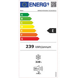 Beko BFNA247E40SN Congelador Integrable No Frost 220 L