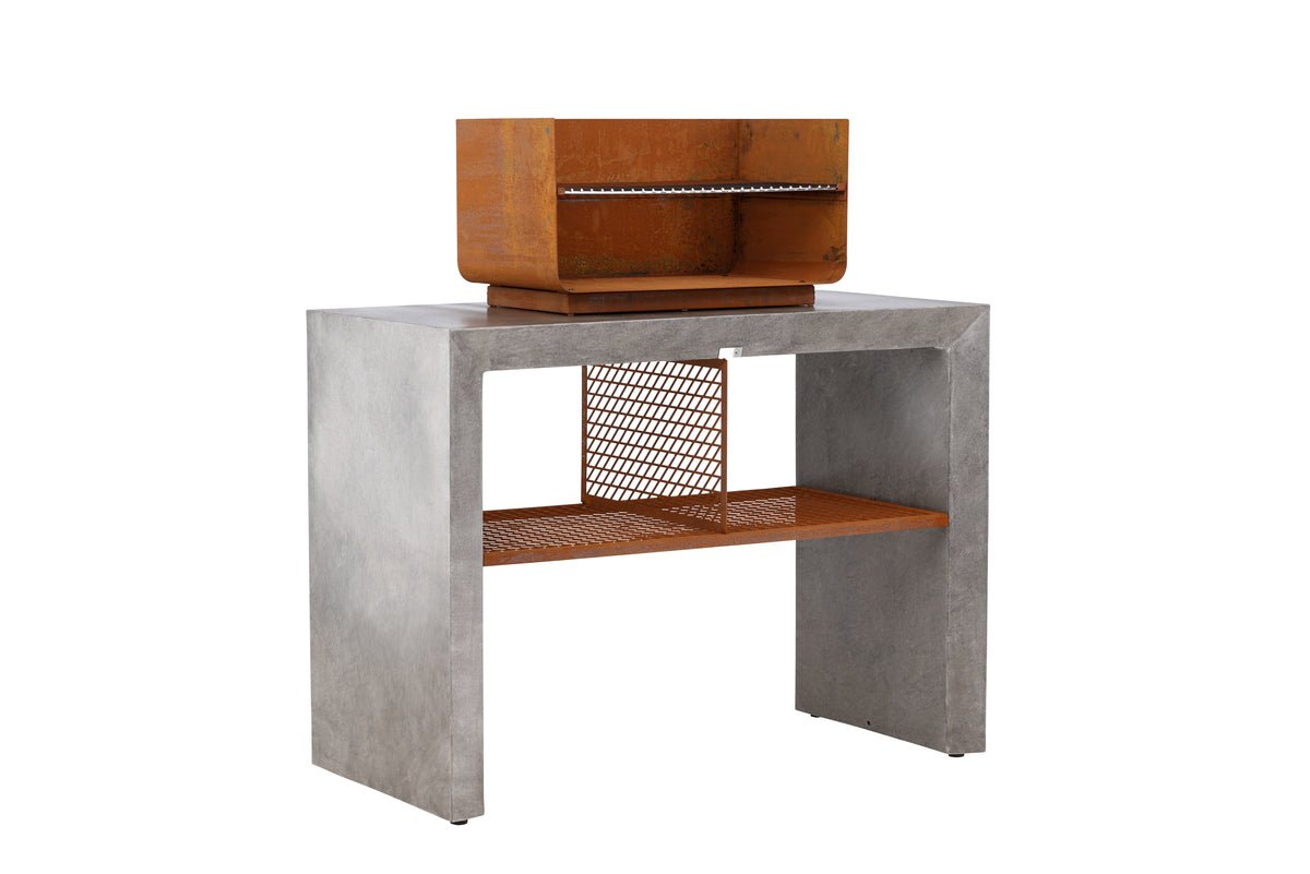 Outdoor Küche Sella – aus Aluminium in Hellgrau inklusive Grill