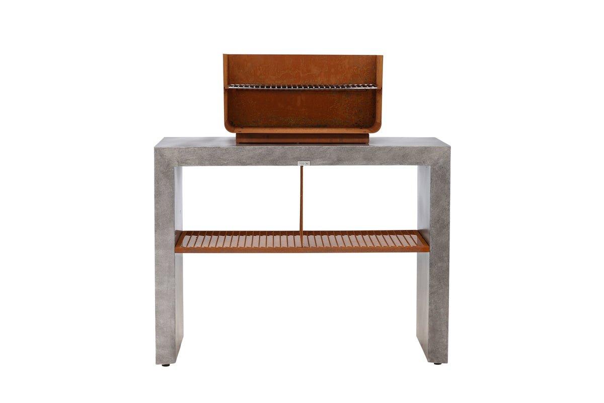 Outdoor Küche Sella – aus Aluminium in Hellgrau inklusive Grill