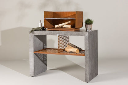 Outdoor Küche Sella – aus Aluminium in Hellgrau inklusive Grill