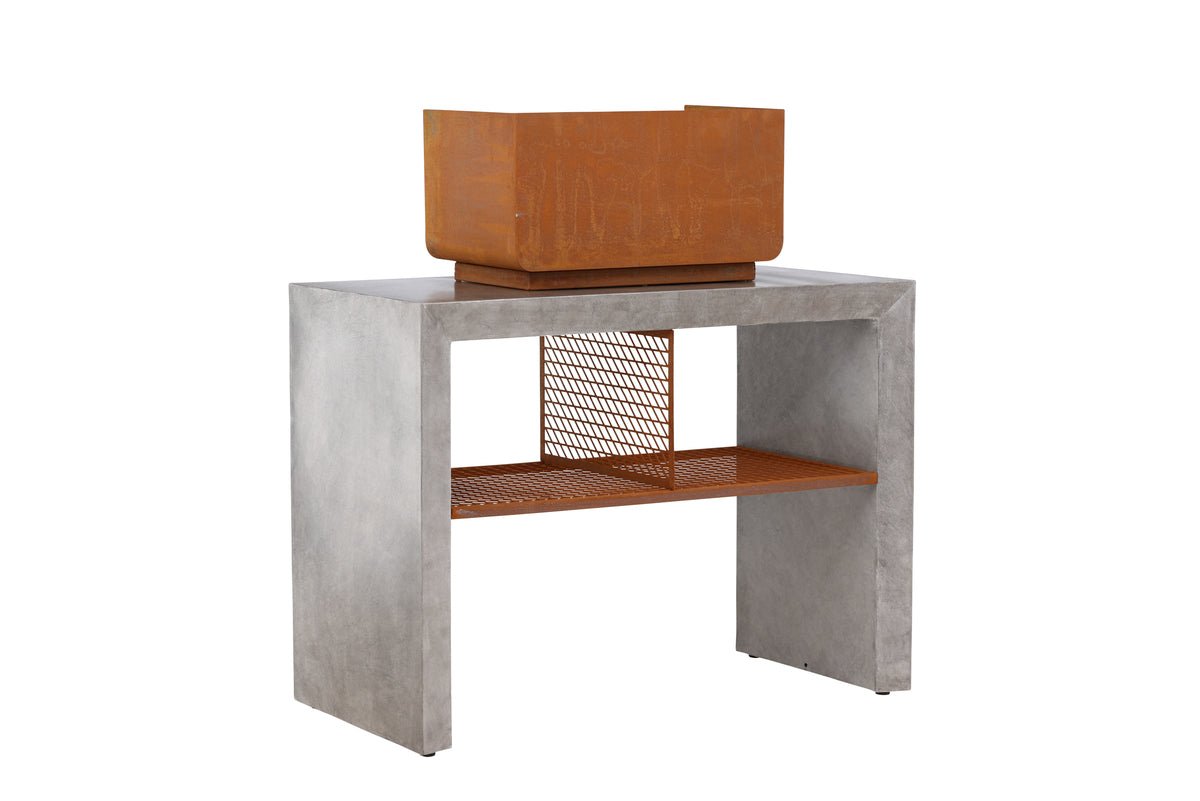 Outdoor Küche Sella – aus Aluminium in Hellgrau inklusive Grill