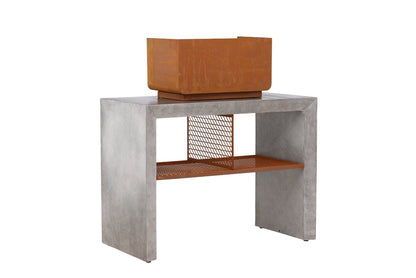 Outdoor Küche Sella – aus Aluminium in Hellgrau inklusive Grill