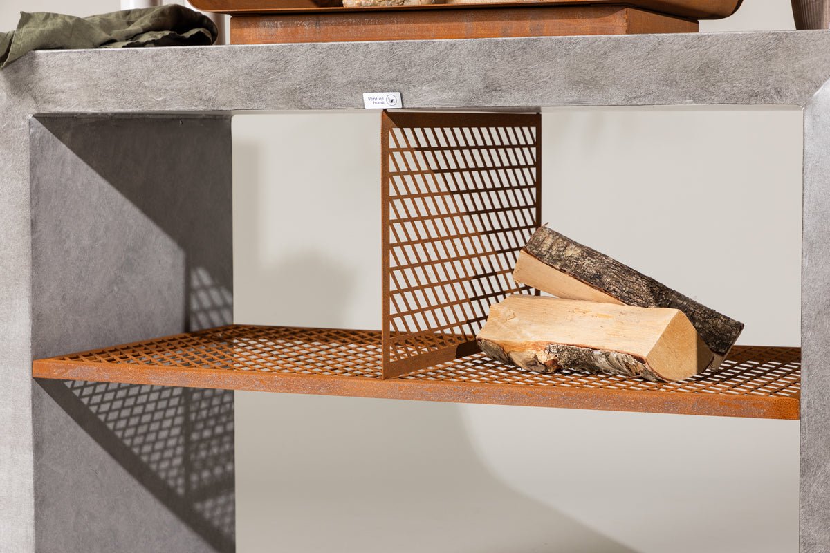 Outdoor Küche Sella – aus Aluminium in Hellgrau inklusive Grill