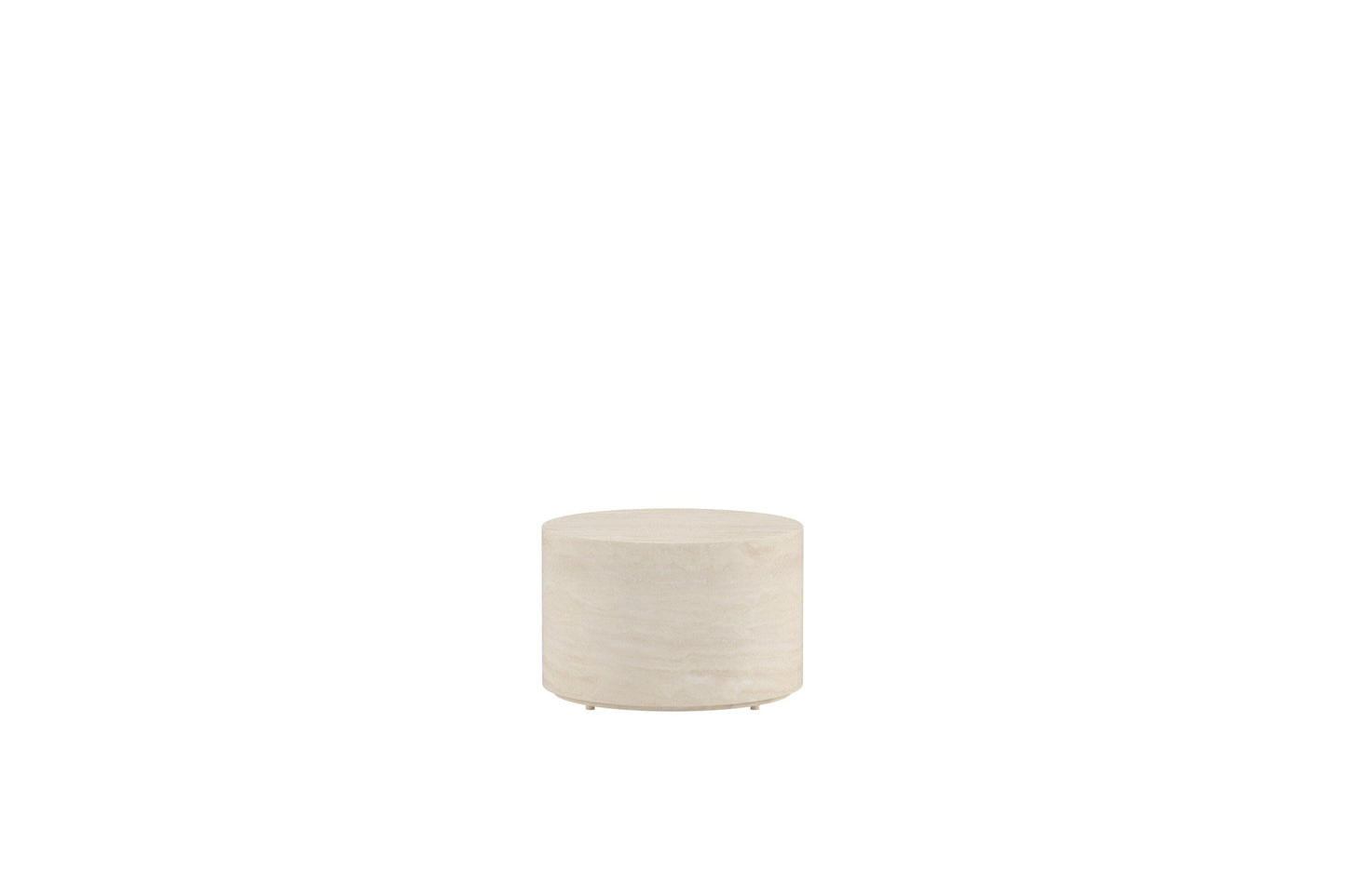 Garten Beistelltisch Pirello – Rundes Design aus Aluminium und Polypropylen, Beige