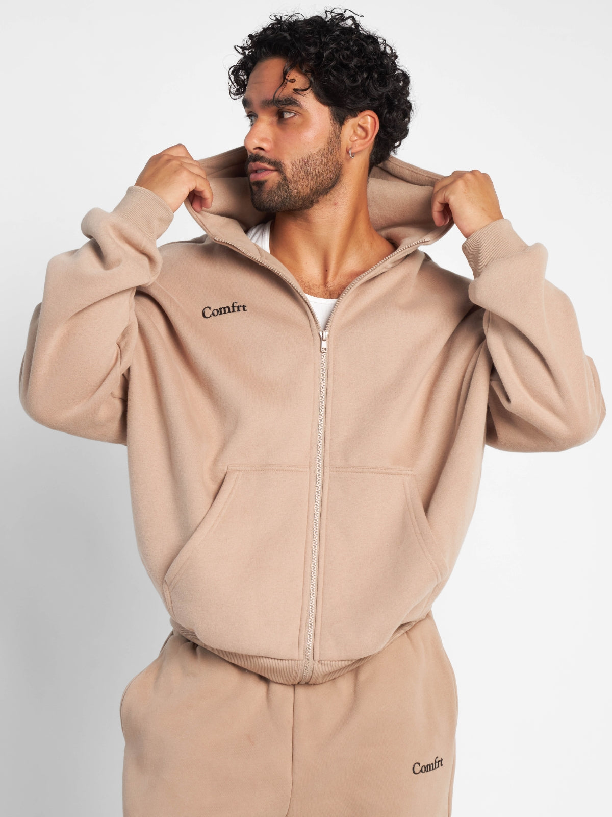 Comfrt Cloud Zip Hoodie Oversized Unisex Cotton Comfort