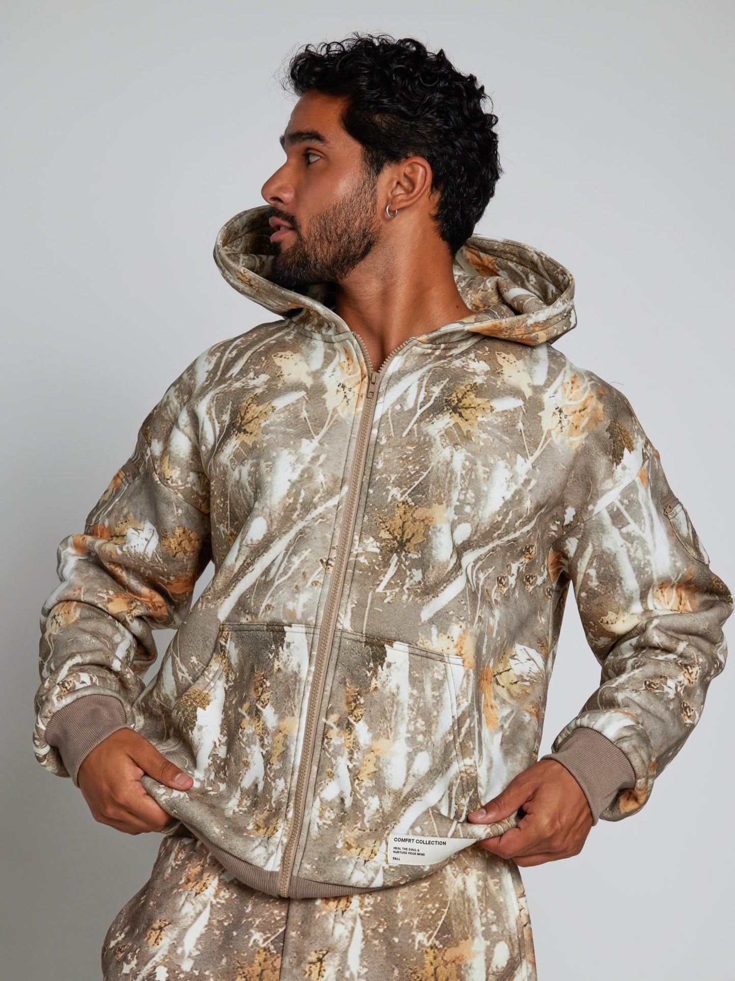 Comfrt Camo Zip Hoodie CloudTouch Fleece Oversized Unisex