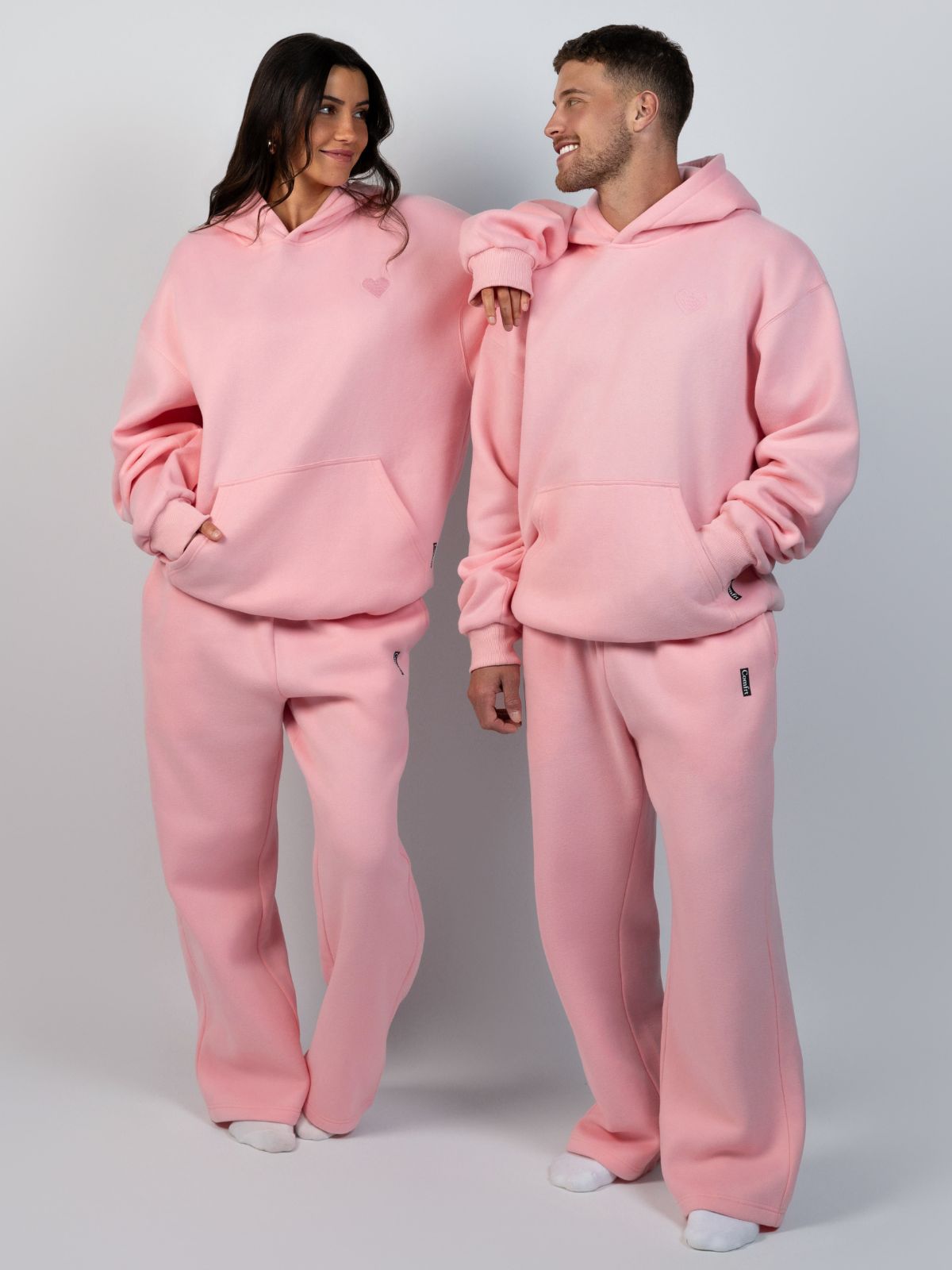 Comfrt Love Hoodie Unisex Baumwoll-Polyester Herz-Print Mehrfarbig Komfort