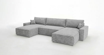 Luxusbetten24 Designer Sofa Vienna U Cord mit Schlaffunktion und Stauraum