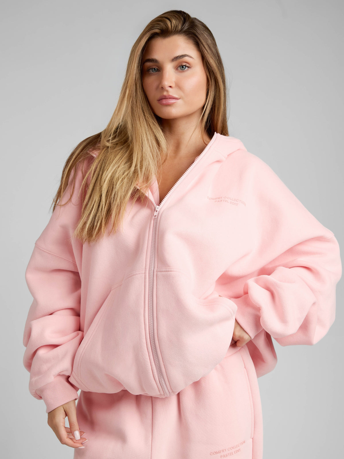 Comfrt Pastel Zip Hoodie CloudTouch Fleece